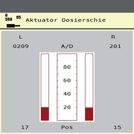 Käyttö AXIS ISOBUS 4 Esimerkki Testi/diagnoosi luisti n HUOMIO Liikkuvien koneen osien aiheuttama loukkaantumisvaara Koneen osat voivat liikkua automaattisesti testien aikana.