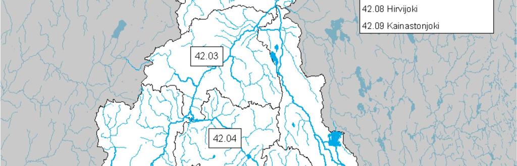vesialueen kolmesta järvireitistä. Valuma-alue on n. 864 km 2 ja järvisyys 10 %.