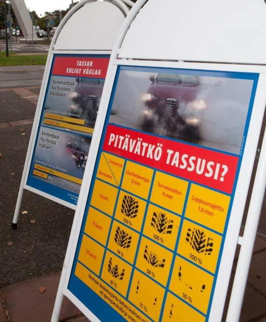 KAMPANJAN TUKIMATERIAALI RATSIAVÄLINEET opaskyltti, kampanjalippis ja -haalari tutkimuslomake,