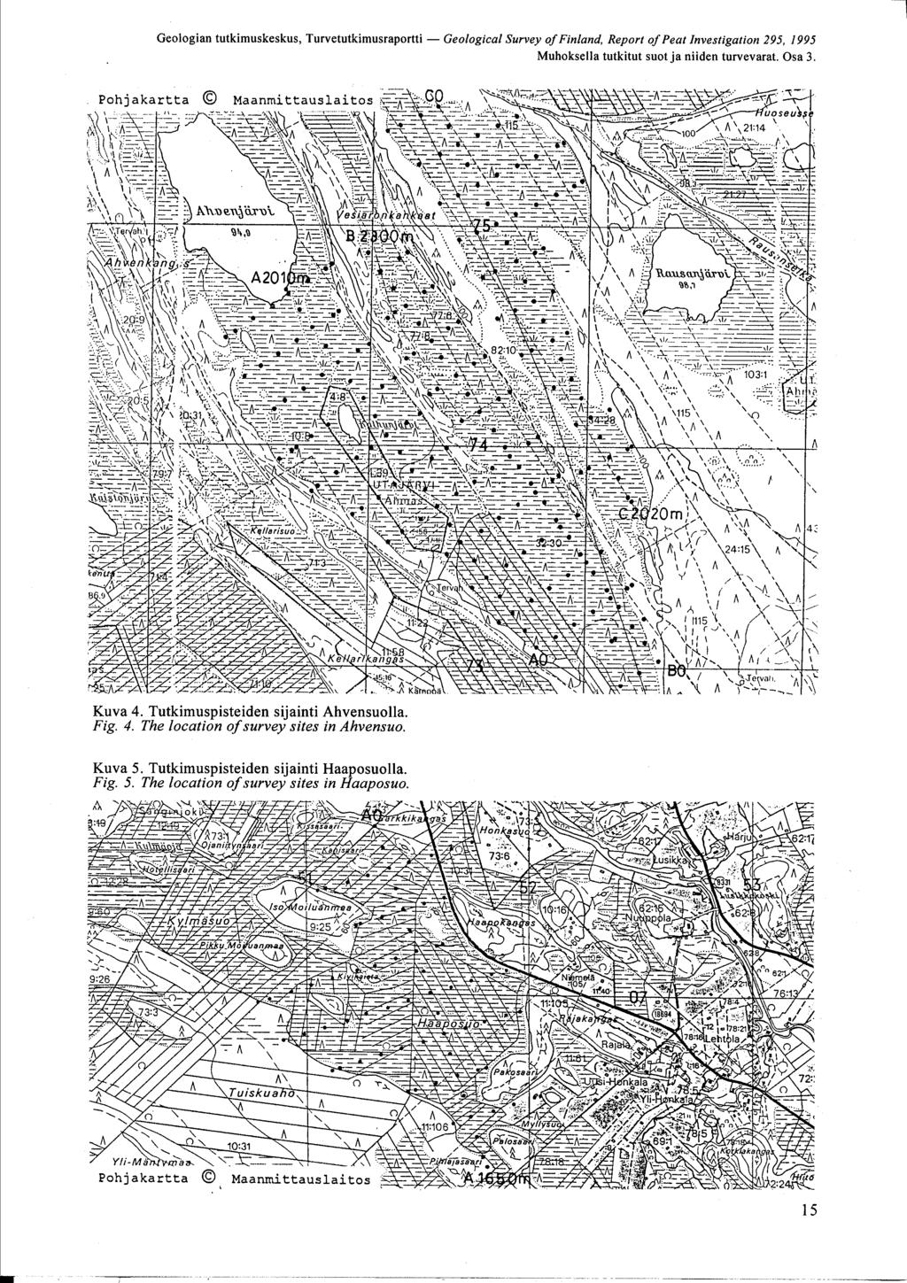 Geologian tutkimuskeskus, Turvetutkimusraportti - Geological Survey of Finland, Report of Peat Investigation 295, 1995 Muhoksella tutkitut suot ja niiden turvevarat. Osa 3.