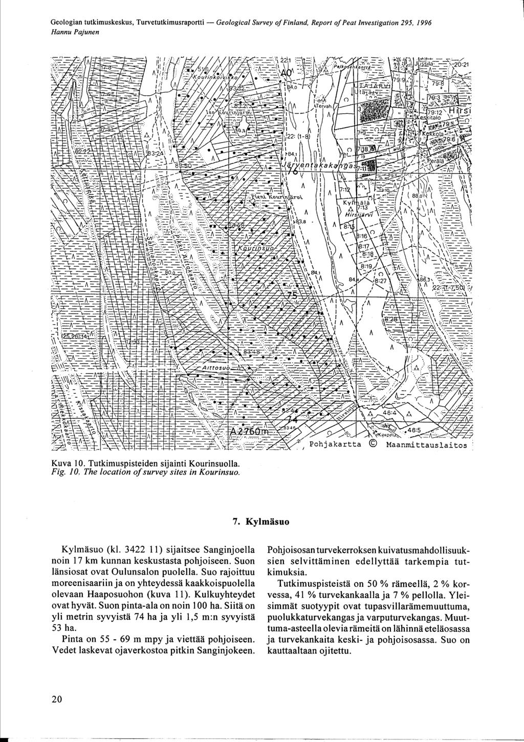 i Geologian tutkimuskeskus, Turvetutkimusraportti - Geological Survey of Finland, Report of Peat Investigation 295, 1996 Hannu Pajunen 3L ourinkoi i o ;P4/k T - en J la -20 :21 rkt c1 A lso A 7912 i