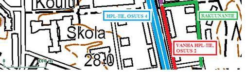 Laskennoissa käytettyjen liikennemäärien muutosalueet kartalla 3.