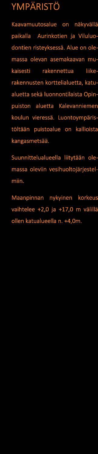 Ympäristövirasto maankäyttöosasto kaavoitus sivu 3/8 luodontien risteyksessä.