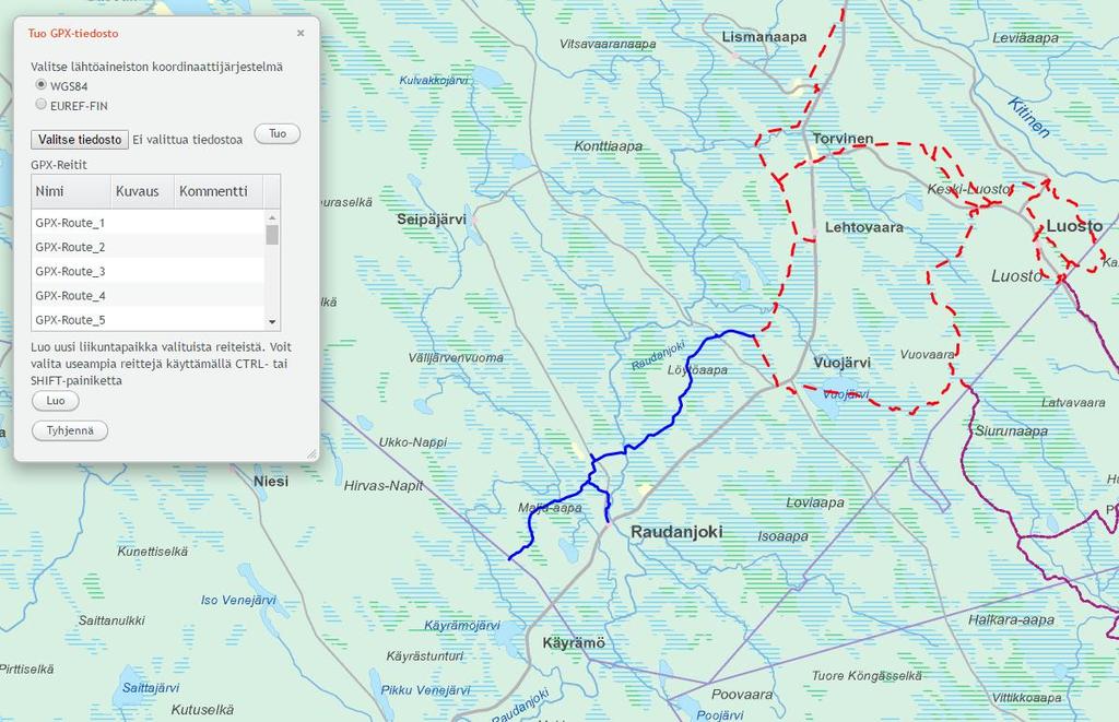 Näytölle avautuu Kohteen tiedot - lomake. Lomakkeelle lisätään Katuosoite, Kunta ja postinumero.