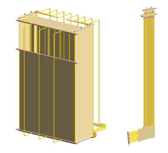 33 KUVA 11. Materiaalimäärälaskentaohjelman tuottamat PDMS mallinnukset. Vasemmalla: Convection Cage. Oikealla: Wing Wall.