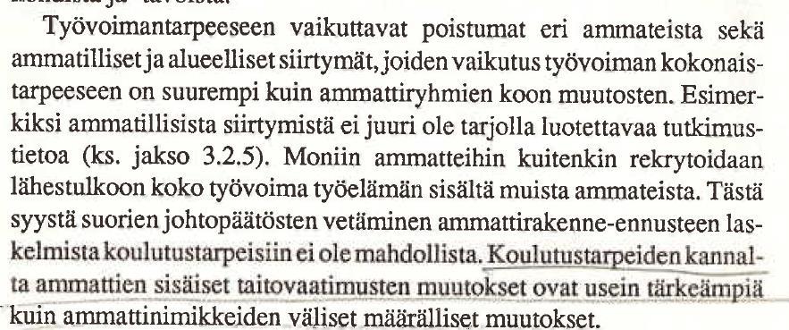 Väestön koulutus 2000 raportin katkelma