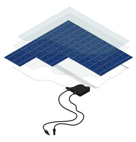 EDESTÄ TAKAA RAKENNEKUVA ULKOPINTA 4 mm karkaistua lasia, hyvä optinen läpäisevyys EVA (Ethyl Vinyl Acetate) Elastinen kennomatriisin