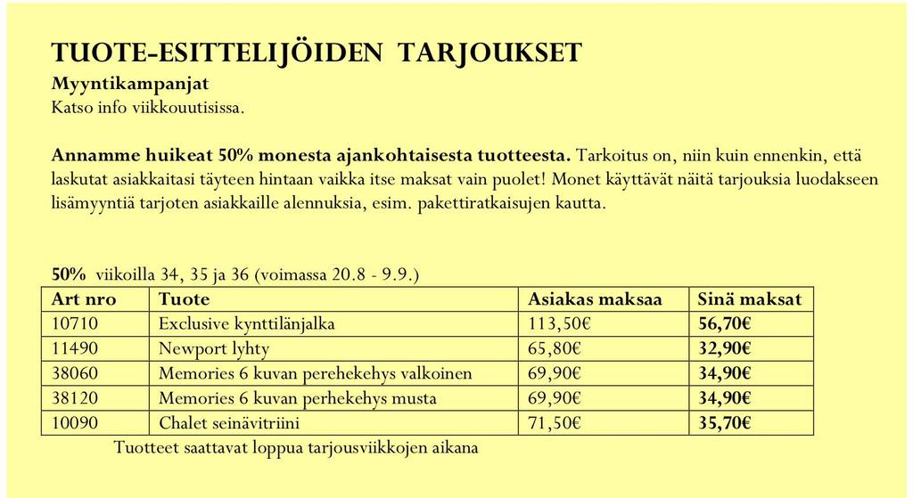EDUT Ekstra etuja emännille Viikoilla 34-36 (20.8 9.