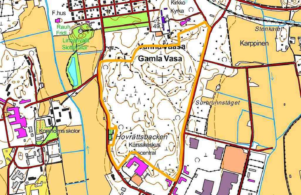 Hovioikeudenmetsä Pinta-ala: 42,2 ha Omistaja: Vaasan kaupunki Kaavatilanne: Vaasan yleiskaavassa 2030 alue on virkistysaluetta (V).