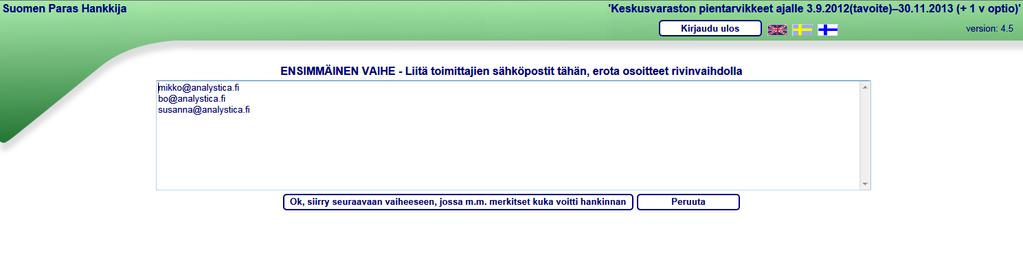 2012 Sivu 6 / 14 Toimittajien tietojen liittäminen palveluun Liität toimittajien tiedot palveluun klikkaamalla