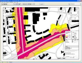 reunaviivat 3D-murtoviivoina (katujen taiteviivoissa korkeuspisteet noin 20 m