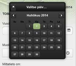 3 / 9 26.8.2016 12:43 Jos WebWisun suunnitelmassa tapahtumalle on annettu suunniteltu vuodenaika, se voidaan täsmentää päiväykseksi kalenteritoiminnon avulla.