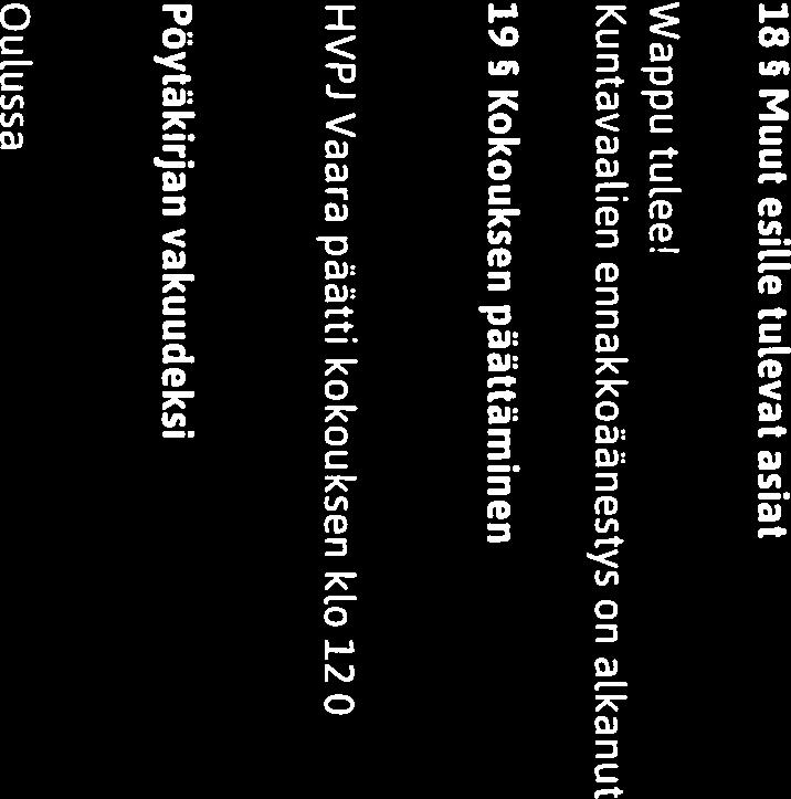 .2017 Jenny Vaara Hallituksen varapuheenjohtaja Kokouksen puheenjohtaja