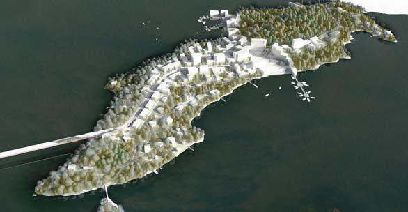Saaristoraitiotien reitti ja pyöräilyn laatukäytävä johtavat Helsingin keskustasta Kruunuvuorenrannan, Laajasalon ja Vartiosaaren