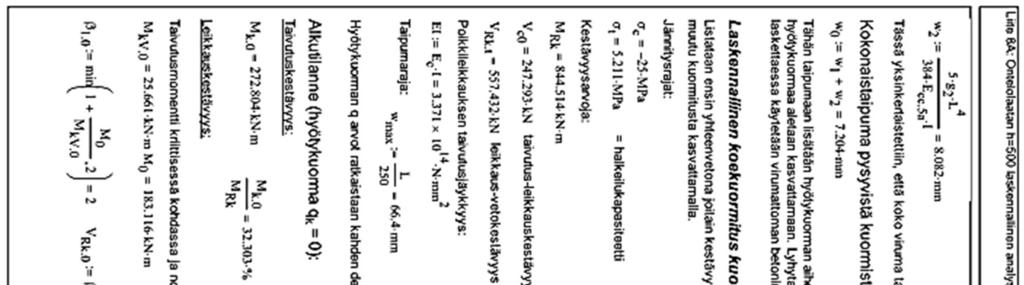 Liite 8A: Ontelolaatan h=500