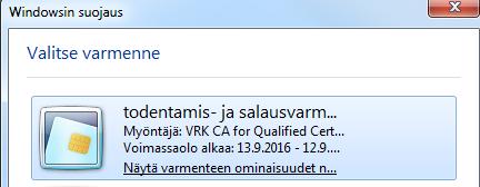 Varmista, että valitset VRK:n myöntämän