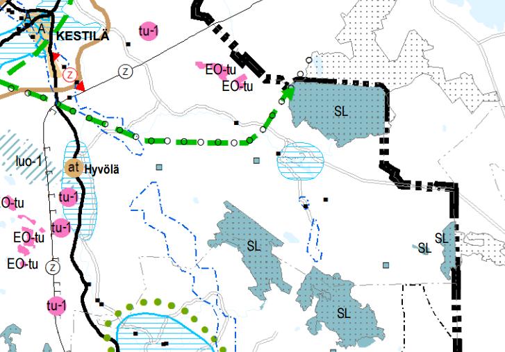 Suunnittelualue Kuva 5. Suunnittelualueen sijainti Pohjois-Pohjanmaan maakuntakaavojen yhdistelmäkartalla (Lähde: Pohjois- Pohjanmaan liitto, WSP 2017).