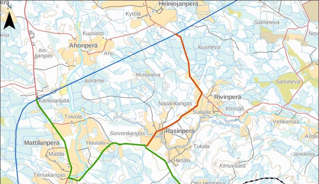 2.2.2 Sähkönsiirron maakaapelireitti 101002800-002 11 Sähkönsiirtoa varten tuulipuisto liitetään maakaapelilla 110 kv:n voimajohtoon, joka