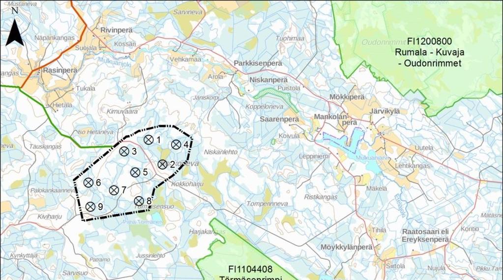 38 kunnalle. Mahdollisen häiriön nähtiin ajoittuvan vain rakentamisvaiheeseen eikä vaikuttavan metsästykseen pitkällä aikavälillä.