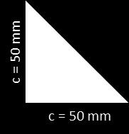 kulmissa. Pinoamistukien vähimmäismitta on 40 mm. Kulmatukien kateettien tulee olla vähintään 50 mm; c = 50 mm. (Ks. kuva). Kateeteista syntyvää kolmiota ei saa pienentää pyöristyksellä.