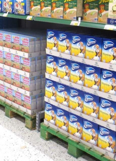 vaatimukset. Myymäläesillepanoon sijoitettavan lavan tulee mahtua myymäläkalusterunkoon.