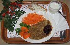 38 Asiakkaita varten kylän Kattauksen toimipisteissä on nähtävillä lautasmalli, joka opastaa terveellisen ja hyvän aterian koostamiseen.