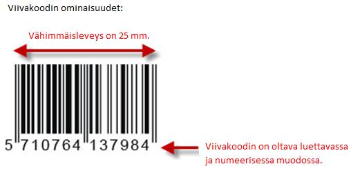 uusimisesta aiheutuneet kustannukset. C.1.1. EAN ja tuotenumerot Sisempään ja ulompaan pakkaukseen on merkittävä selkeästi EAN-koodi ja toimittajan tuotekoodi.