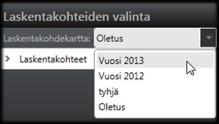 Voit valita esimerkiksi alla olevan kuvan mukaisesti kohteen Helsinki, jolloin raportille