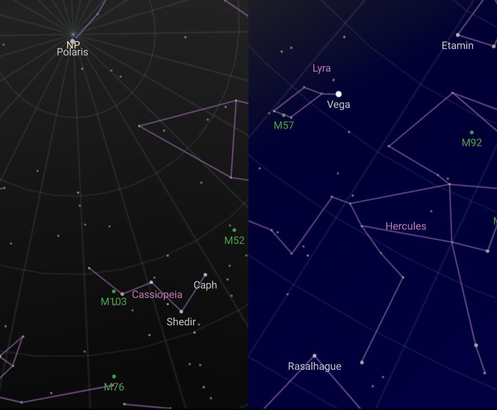 10 KUVA 3. Sky Map -sovellus auttaa tunnistamaan tähtiä. (Sky Map 1.6.