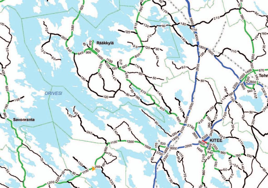 tuntumassa noin 2 000 4 000 ajoneuvoa/vuorokausi välillä.