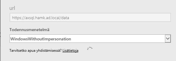 14 Kuva 3. Https:// kirjautumisyritys AX:n tietokantaan.