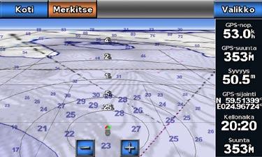 Kartat ja 3D-karttanäkymät 4. Valitsemalla Aikaa jäl. laite antaa äänimerkin, jos AIS havaitsee, että kohde osuu turvavyöhykkeelle määritetyn ajan kuluessa (1 24 min). 5. Valitse aika.
