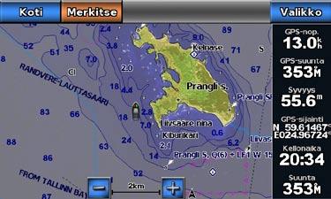 Kartat ja 3D-karttanäkymät 2. Valitse jokin seuraavista: Valitse Vain maata, jos haluat näyttää veden kohdassa kartan vakiotiedot ja maan päällä valokuvia.