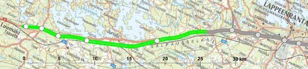 LIITE 2 HANKEKORTTI Vt 6 Taavetti - Lappeenranta 1 sivuinen hanketiivistelmä Kaakkois-Suomen tiepiiri 9.6.2009 HANKEKORTTI NYKYTILA JA ONGELMAT valtatie 6 on valtakunnallisesti erittäin merkittävä päätieyhteys ja on myös osa yleiseurooppalaista TEN-tieverkkoa.