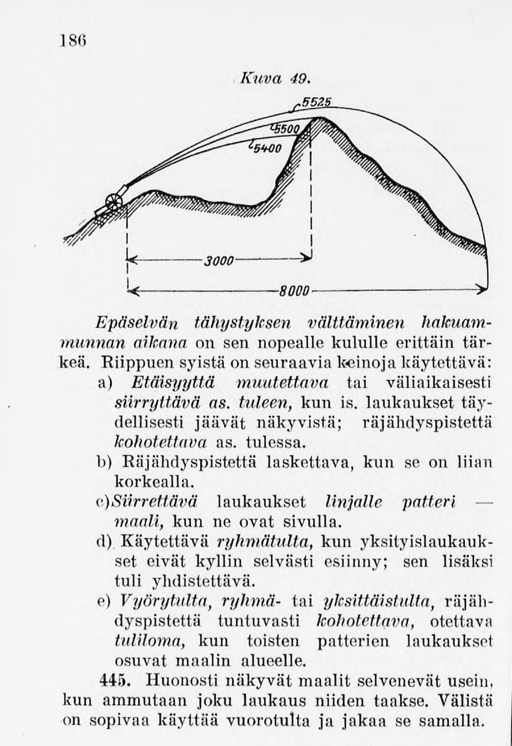 186 Epäselvän tähystyksen välttäminen hakuammunnan aikana on sen nopealle kululle erittäin tärkeä.