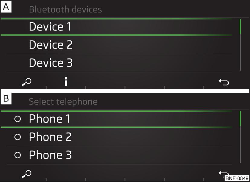 Näytä tietoa yhteyden muodostamisesta ulkoiseen Bluetooth Iaitteeseen toimintopainikkeella» Kuva 108 -.