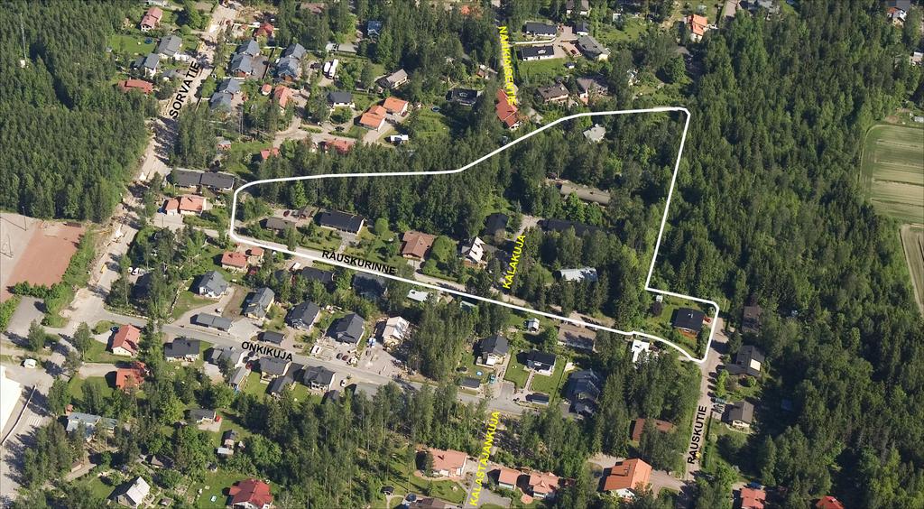 2 Maankäyttö- ja rakennuslain 63 mukainen OSALLISTUMIS- JA ARVIOINTISUUNNITELMA Jokivarsi 2 -asemakaava nro 850400, Jokivarsi Alueen rajaus vuoden 2007 viistoilmakuvalla.