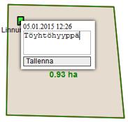 sijoittaa. Näytölle avautuvan ikkunan syöttökenttään kirjoitetaan haluttu teksti (max. 100 merkkiä). Syötetty teksti tallennetaan Ok painikkeella.