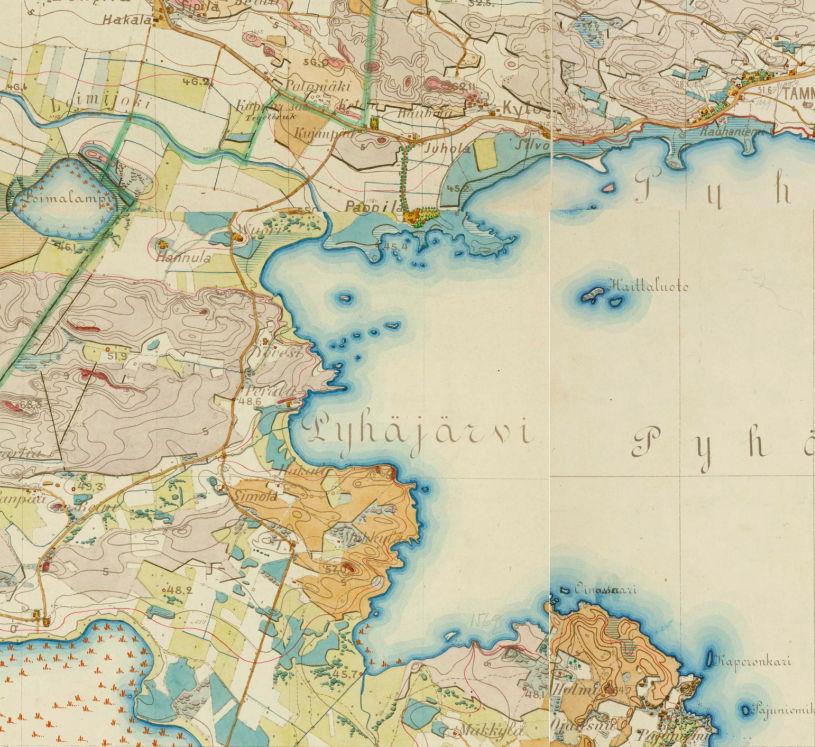 Venäläiset topografikartat 1860-1914 Kaava-alue venäläisissä topografi kartastoissa (1860 1914) ei mittakaavassa Vuosien 1860 1914 aikana laadituista venäläisistä topografikartoista voi todeta, että