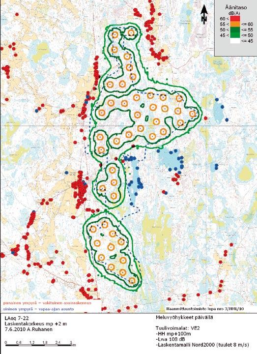 Tuulivoimalaitoksen äänen havaittavuutta nostaa sen taustamelusta poikkeava jaksottaisuus.