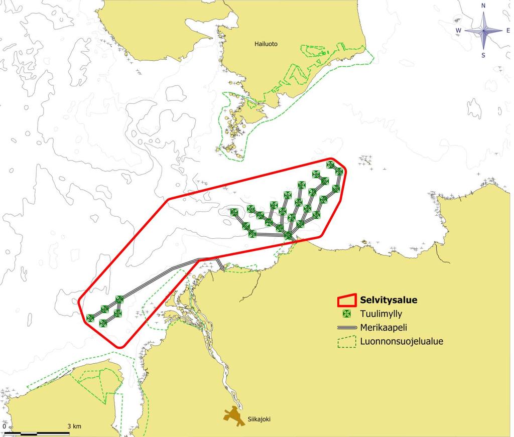 Tausta Intercon Energy Oy suunnittelee tuulipuiston rakentamista Siikajoen edustan merialueelle. Vaihtoehdossa VE1 Varessäikän edustalla olevalle merialueelle rakennetaan 24 tuulivoimalaa.