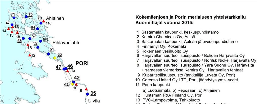 3 Alueellisesti Harjavallan kohdalla (Harjavallan Suurteollisuuspuisto) tarkkailuun osallistuvia kuormittajia on 4 kpl: Boliden Harjavalta Oy, Norilsk Nickel Harjavalta Oy, Yara Suomi Oy ja Kemira