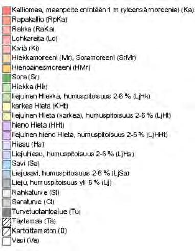 3.1.2 Maaperä Asemakaavan laajennusalueen maaperä on hiekka- tai soramoreenia. Asemakaavan muutosalueen maaperä on hiekka- tai soramoreenia, kalliomaata ja savea.
