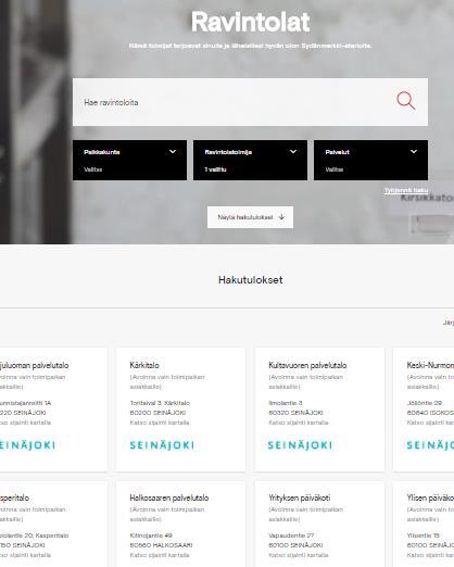 Sydanmerkki.fi Ruokapalveluille näkyvyyttä Sydänmerkin sivuilla Voi hakea esim.
