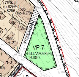 3.1.15 Hellaakosken puisto Puiston länsireunaan Kiviaidankadun varteen on osoitettu aluevaraus muuntamoa varten (ET-2). Pispalan portin korttelin 1320 tontilta poistuva muuntamo siirretään tähän.