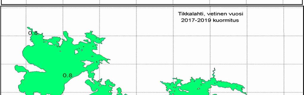 Maksimipitoisuudet Nuasjärven alusvedessä ovat tasoa 30 mg/l (Kuva 61).