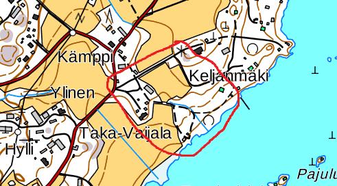 Kuulialan asemakaava, kaavaselostus, liite 3: Päivitys luontoselvitykseen liito-oravien osalta 2016 2. Taka-Vaijalan asemakaava Taka-Vaijalan kohde sijaitsee niin ikään Pälkäneveden äärellä.