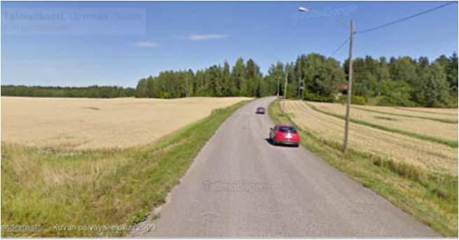 10 (2) 14..2014 Kuva. Talmankaari nykyisin (Kuva: Googlemaps). Talmantie erkanee nykyään Martinkyläntieltä T-liittymänä ja yhtyy Keravan puoleiselle Ratatielle.