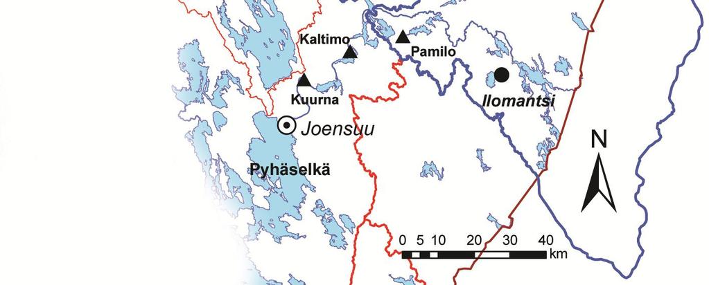 2. Alueenkuvaus PielinensijaitseePohjois-KarjalassaJoensuun,Juuan,LieksanjaNurmeksenkunnissajakuuluuVuoksenvesistöalueeseen.Pielisenvesialaonnoin900km 2 jasenkokonaisrantaviivanpituusonnoin1700 km.