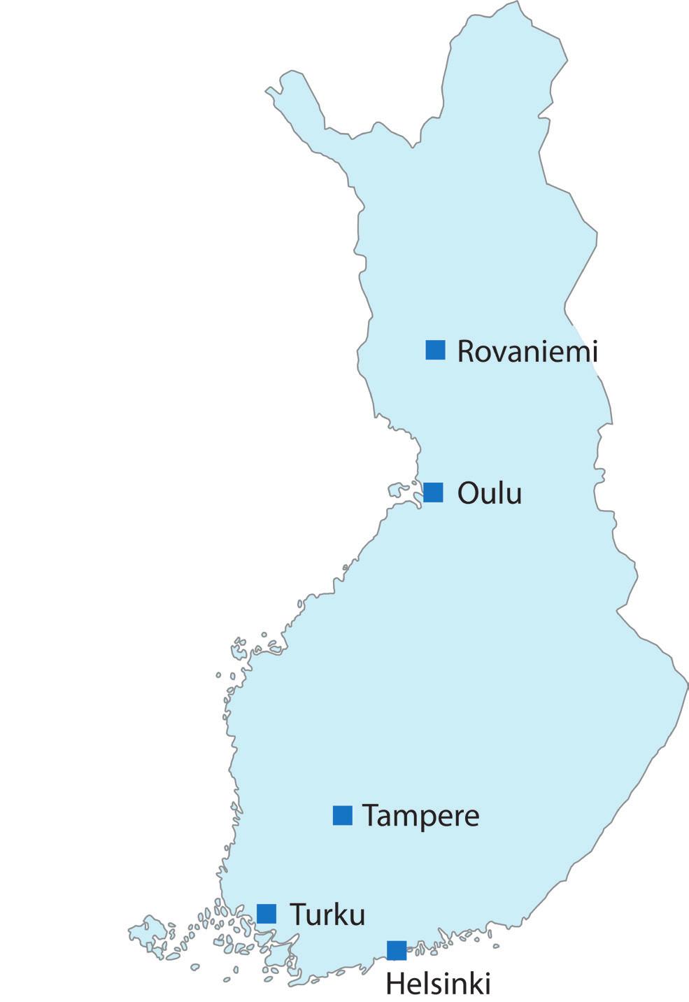 Taulukko 7.1. Juomaveden 3 H-, 90 Sr- ja 137 Cs -pitoisuudet (Bq/l) Helsingissä, Oulussa, Rovaniemellä, Tampereella ja Turussa. Tabell 7.1. Halt av 3 H, 90 Sr och 137 Cs i dricksvatten (Bq/l) i Helsingfors, Uleåborg, Rovaniemi, Tammerfors och Åbo.